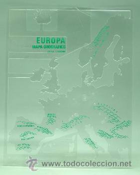 Altes Spielzeug und Spiele: Mapa escolar orogr&aacute;fico Europa pl&aacute;stico plantilla colegio a&ntilde;os 80
