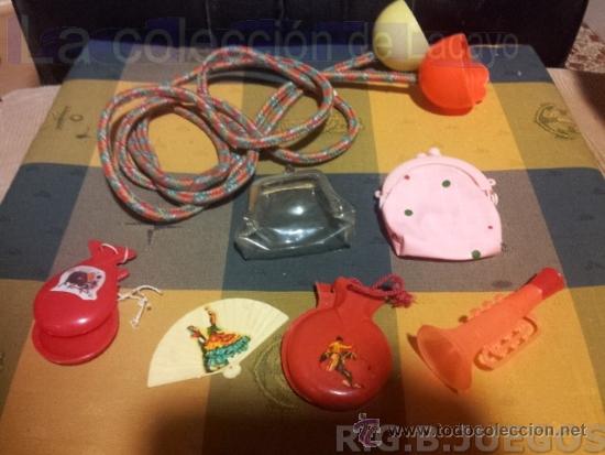 Juguetes antiguos y Juegos de colecci&oacute;n: LOTES JUGUETES COMBA-CASTA&Ntilde;UELAS-TROMPETA-MONEDEROS - ABANICO