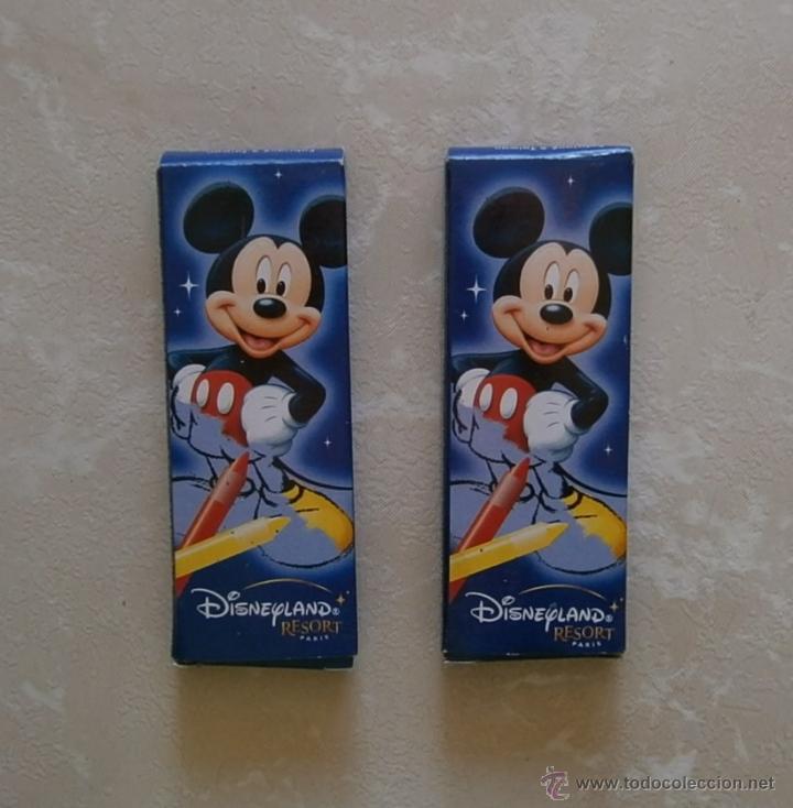 Juguetes antiguos y juegos de colecci&oacute;n: LOTE 2 PACKS DE PLASTIDECOR DE DISNEYLAND PARIS 4 COLORES DISNEY CRAYON MICKEY MOUSE L&Aacute;PICES COLORES