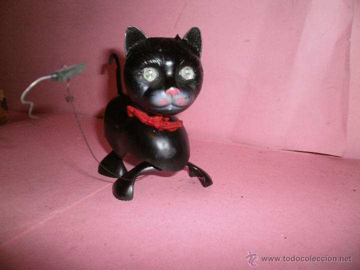 Juguetes antiguos y juegos de colecci&oacute;n: GATO AUT&Oacute;MATA QUE PERSIGUE UN RAT&Oacute;N A CUERDA