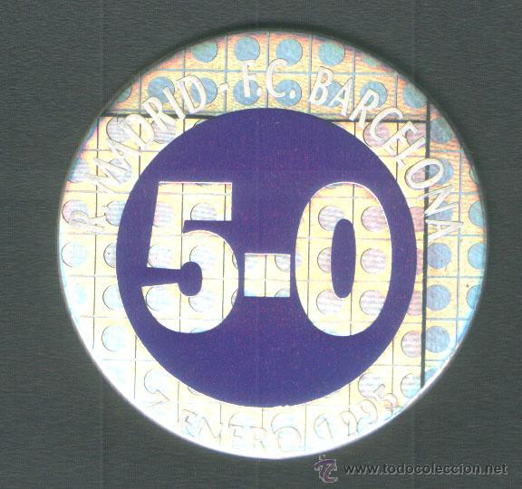 Juguetes antiguos y Juegos de colecci&oacute;n: .1 TAZO DE AS - REAL MADRID ** 5 - 0  ** - N&ordm; 8 - A&Ntilde;O 1995