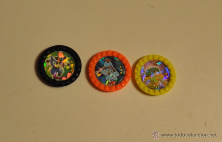 Juguetes antiguos y Juegos de colecci&oacute;n: Lote de 3 tazos Pokemon Roks