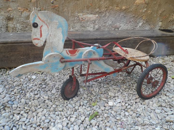 Juguetes antiguos y juegos de colecci&oacute;n: BICICLETA TRICICLO MARCA BAMBINO CABALLO DE CARRERA DE CARRO MUY DIFICIL ! TODO DE ORIGEN Y FUNCIONA