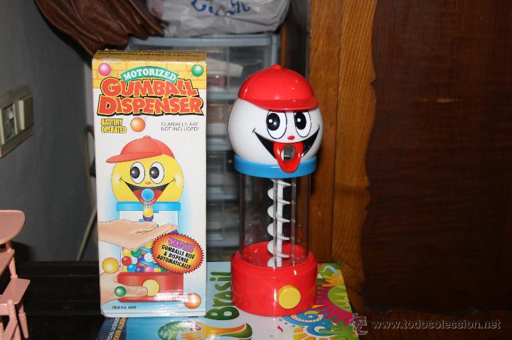 Juguetes antiguos y Juegos de colecci&oacute;n: DISPENSADOR DE CARAMELOS GUMBALLS DISPENSER A PILAS , A&Ntilde;OS 80 NUEVO EN CAJA