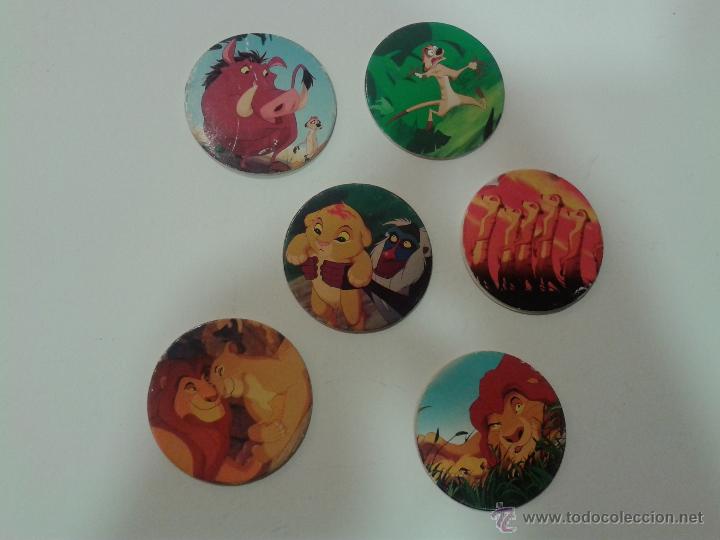Juguetes antiguos y Juegos de colecci&oacute;n: LOTE DE 6 TAZOS DE EL REY LEON PANINI CAPS