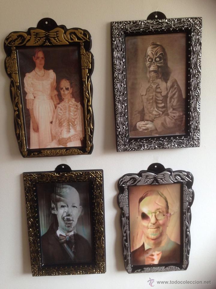 Juguetes antiguos y juegos de colecci&oacute;n: Decoraci&oacute;n Halloween Carnaval lote 4 retratos Walking dead 39X24 cent&iacute;metros
