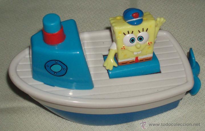 Juguetes antiguos y Juegos de colecci&oacute;n: barquita de bob esponja con movimiento
