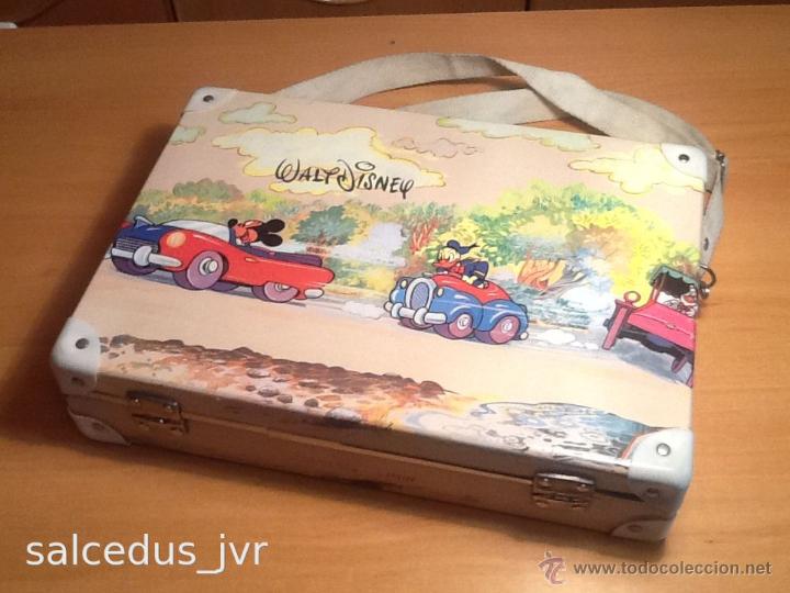 Juguetes antiguos y Juegos de colecci&oacute;n: Malet&iacute;n de Cart&oacute;n Pl&aacute;stico Disney Maleta Ni&ntilde;os Juguete Antiguo Vintage a Estrenar con Correa