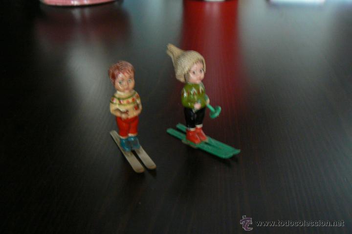 Juguetes antiguos y juegos de colecci&oacute;n: PAREJA DE ESQUIADORES