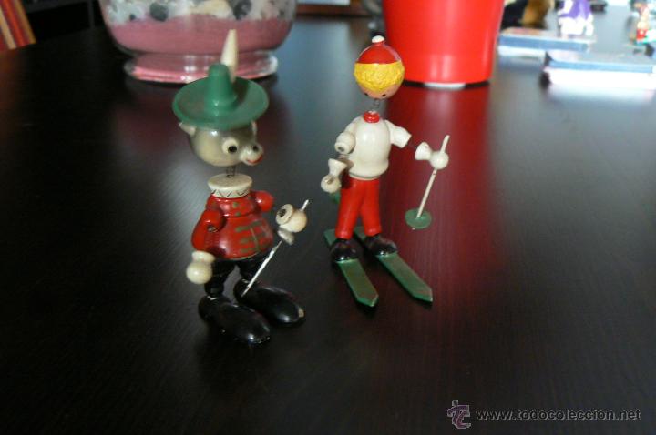 Juguetes antiguos y juegos de colecci&oacute;n: PAREJA DE ESQUIADORES