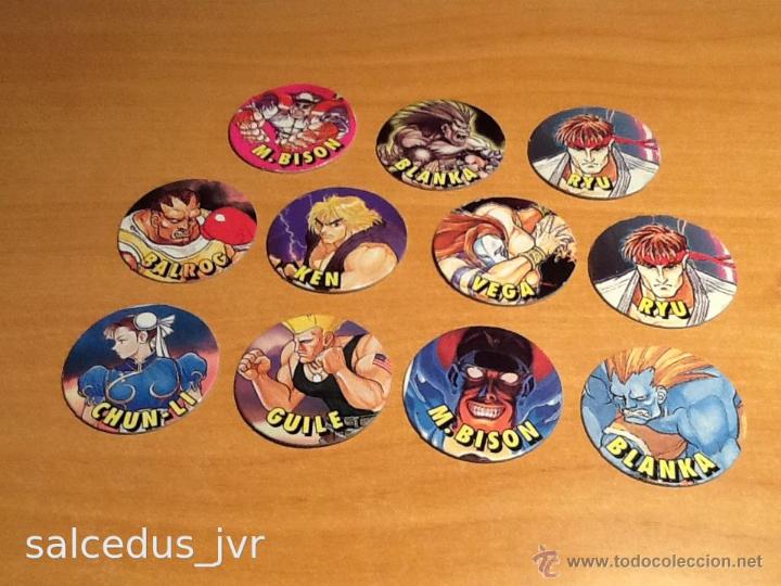 Juguetes antiguos y Juegos de colecci&oacute;n: Colecci&oacute;n de 11 Tazos de Street Fighter II 2 Chicles Retro A&ntilde;os 90 en Buen Estado
