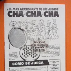 Juguetes antiguos y Juegos de colección: PUBLICIDAD 1956 - COLECCION JUGUETES - ANGUPLAS EL CHA-CHA-CHA. Lote 49142329