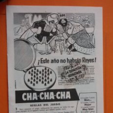 Juguetes antiguos y Juegos de colección: PUBLICIDAD 1956 - COLECCION JUGUETES - ANGUPLAS EL CHA-CHA-CHA. Lote 49142338