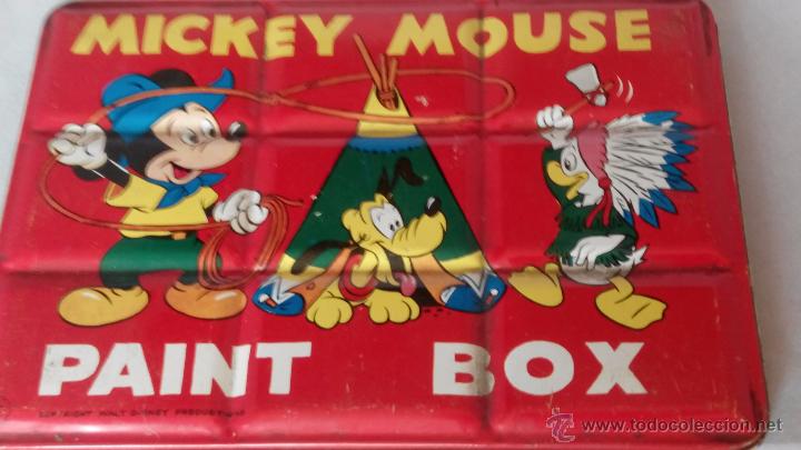 Juguetes antiguos y juegos de colecci&oacute;n: caja de acuarelas mickey mouse