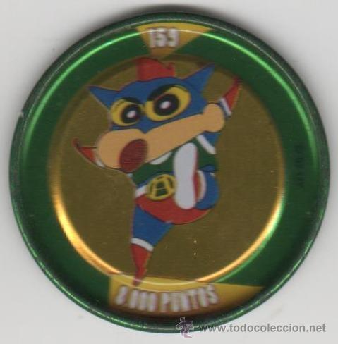 Juguetes antiguos y Juegos de colecci&oacute;n: COLECCI&Oacute;N TAZOS PANRICO BOLLYCAO SHIN CHAN METAL RAPPERS TAZO MET&Aacute;LICO CAPS POGS N&Uacute;MERO 159 ANIME