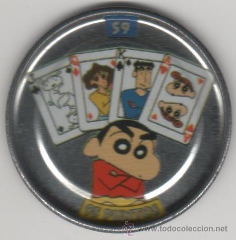 Juguetes antiguos y Juegos de colecci&oacute;n: COLECCI&Oacute;N TAZOS PANRICO BOLLYCAO SHIN CHAN METAL RAPPERS TAZO MET&Aacute;LICO CAPS POGS N&Uacute;MERO 59 ANIME