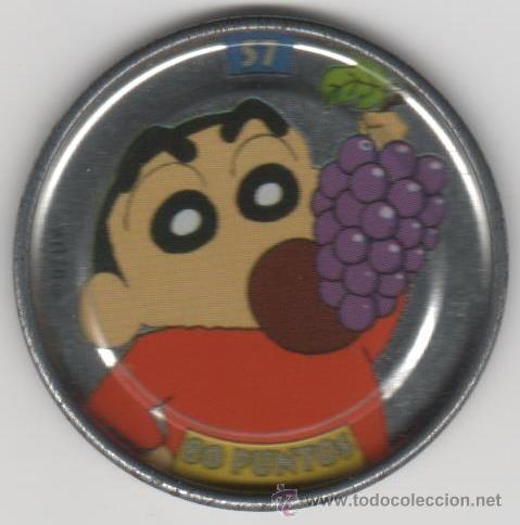 Juguetes antiguos y Juegos de colecci&oacute;n: COLECCI&Oacute;N TAZOS PANRICO BOLLYCAO SHIN CHAN METAL RAPPERS TAZO MET&Aacute;LICO CAPS POGS N&Uacute;MERO 57 ANIME