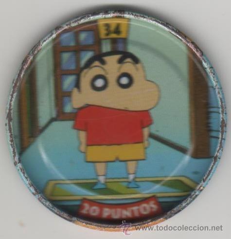Juguetes antiguos y Juegos de colecci&oacute;n: COLECCI&Oacute;N TAZOS PANRICO BOLLYCAO SHIN CHAN METAL RAPPERS TAZO MET&Aacute;LICO CAPS POGS N&Uacute;MERO 34 ANIME