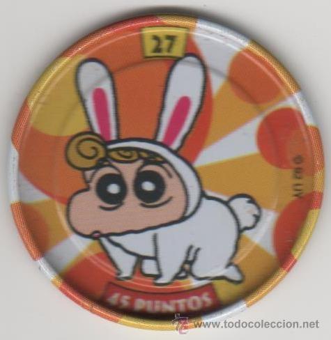 Juguetes antiguos y Juegos de colecci&oacute;n: COLECCI&Oacute;N TAZOS PANRICO BOLLYCAO SHIN CHAN METAL RAPPERS TAZO MET&Aacute;LICO CAPS POGS N&Uacute;MERO 27 ANIME