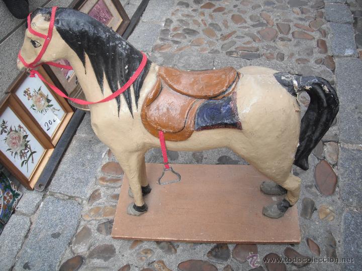 antiguo caballo de juguete cartón piedra a rued - Compra venta en  todocoleccion