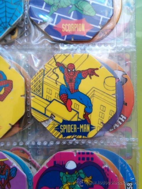 Juguetes antiguos y juegos de colecci&oacute;n: spiderman cap tazo pog slammer caps pogs tazo slammers menko menkos