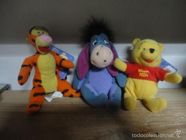 Juguetes antiguos y juegos de colecci&oacute;n: 3 PELUCHES PEQUE&Ntilde;OS DIFERENTES DE LOS DIBUJOS DISNEY WINNIE THE POOH