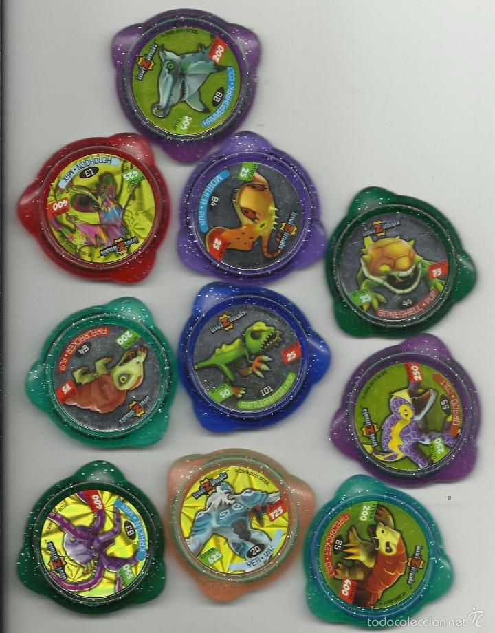 Juguetes antiguos y juegos de colecci&oacute;n: Lote 10 tazos de la serie KRAKS  todos diferentes