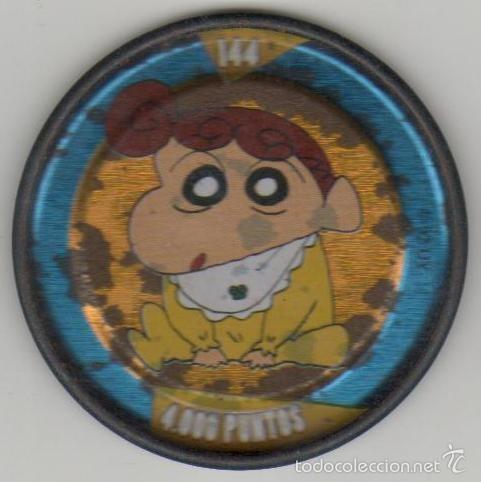 Juguetes antiguos y Juegos de colecci&oacute;n: COLECCI&Oacute;N TAZOS BOLLYCAO SHIN CHAN METAL RAPPERS TAZO CAPS POGS MET&Aacute;LICO N&Uacute;MERO 144 4.000 PUNTOS