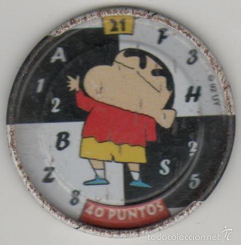 Juguetes antiguos y Juegos de colecci&oacute;n: COLECCI&Oacute;N TAZOS BOLLYCAO SHIN CHAN METAL RAPPERS TAZO CAPS POGS MET&Aacute;LICO N&Uacute;MERO 21 40 PUNTOS