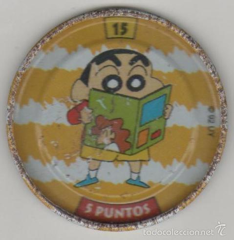 Juguetes antiguos y Juegos de colecci&oacute;n: COLECCI&Oacute;N TAZOS BOLLYCAO SHIN CHAN METAL RAPPERS TAZO CAPS POGS MET&Aacute;LICO N&Uacute;MERO 15 5 PUNTOS