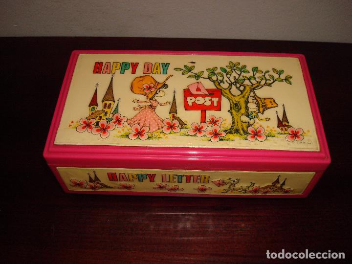 Juguetes antiguos y Juegos de colecci&oacute;n: VINTAGE 70s JOYERO INFANTIL HAPPY DAY POST LADY MATE JAPAN MECANISMO MUSICAL PERFECTO ESTADO 18X10X7