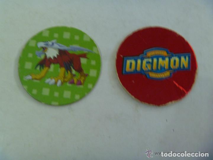 Juguetes antiguos y juegos de colecci&oacute;n: LOTE DE 2 TAZOS DE DIGIMON , UNO DE PANINI Y EL OTRO NO SE