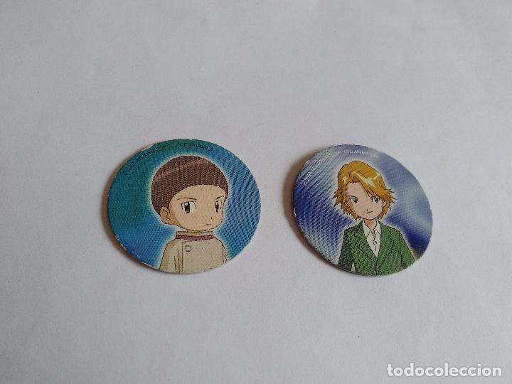 Juguetes antiguos y juegos de colecci&oacute;n: LOTE 2 TAZOS DIGIMON - MINI BABYBEL CAPS