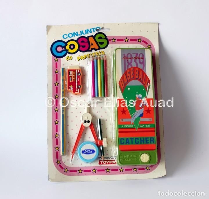 Juguetes antiguos y juegos de colecci&oacute;n: Antiguo juguete Conjunto cosas de papeler&iacute;a. Marca Toypa, Fabricado en Espa&ntilde;a. Nuevo, precintado