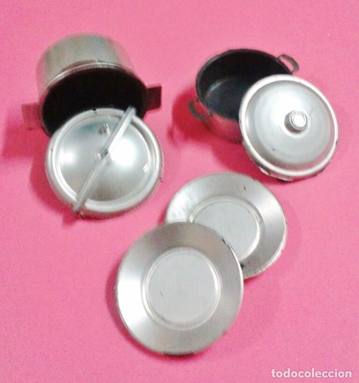 Giocattoli antichi e Giochi di collezione: baratija - lote de menaje infantil - cocina -plastico plateado - 6 piezas - sin datos fab. - a&ntilde;os 70