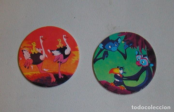Juguetes antiguos y Juegos de colecci&oacute;n: LOTE DE DOS TAZOS, CAPS O POGS DE PANINI DISNEY EL REY LE&Oacute;N N&ordm; 12 Y 14 TAZO