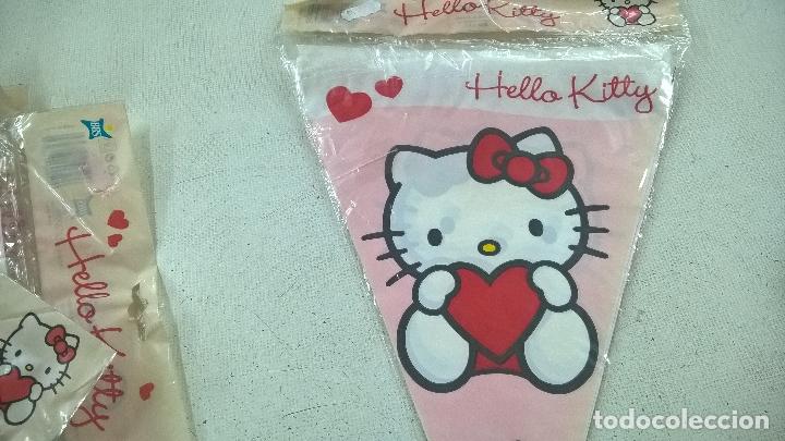 Juguetes antiguos y Juegos de colecci&oacute;n: HELLO KITTY -SANRIO-BANDERILLAS,BANDERAS PARA CUMPLEA&Ntilde;OS Y FIESTAS-N
