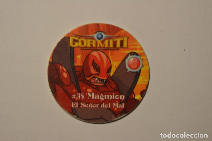 Juguetes antiguos y juegos de colecci&oacute;n: TAZOS CHEETOS GORMITI NUMERO 35 MAGMION EL SE&Ntilde;OR DEL MAL