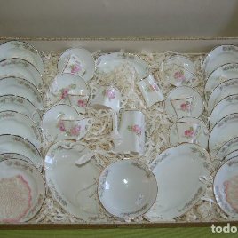 juego de vajilla de porcelana en caja