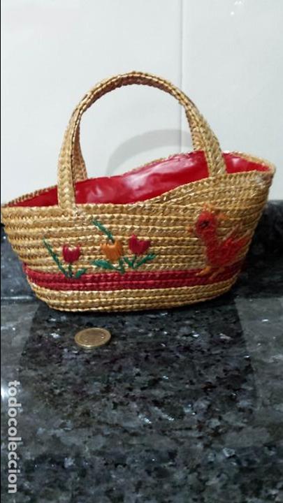 Jouets Anciens et Jeux de collection: Antigua cesta porta mu&ntilde;ecos.