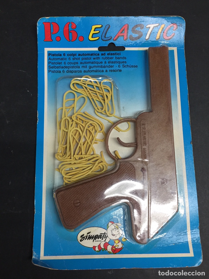 Juguetes antiguos y juegos de colecci&oacute;n: Pistola elastico marca simpaty a&ntilde;os 80