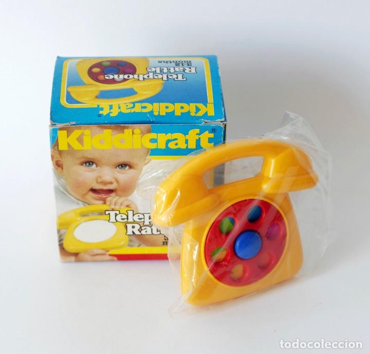 Juguetes antiguos y Juegos de colecci&oacute;n: Antiguo juguete sonajero tel&eacute;fono Kiddicraft Telephone Rattle, Made in England. Original, a&ntilde;os 80.
