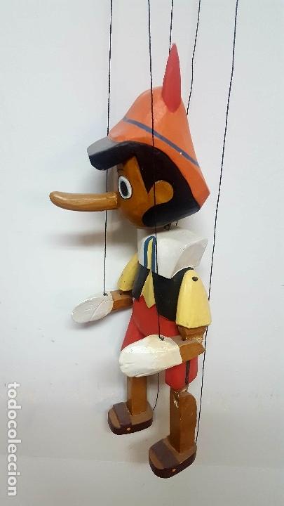 Juguetes antiguos y Juegos de colecci&oacute;n: MARIONETA antigua articulada Pinocho. Madera.