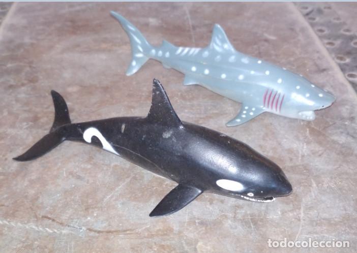 Exponer Estados Unidos Imposible juguetes de goma, tiburon y orca o ballena - Compra venta en todocoleccion