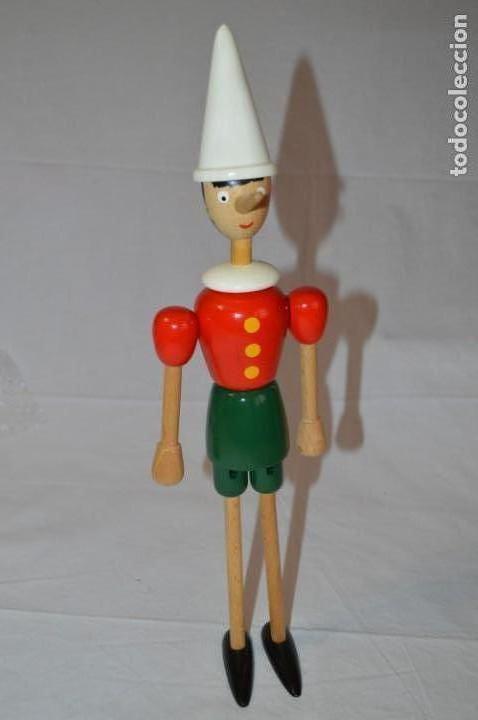 Juguetes antiguos y Juegos de colecci&oacute;n: Precioso Pinocho articulado de madera. Altura 40 cm. romanjuguetesymas.