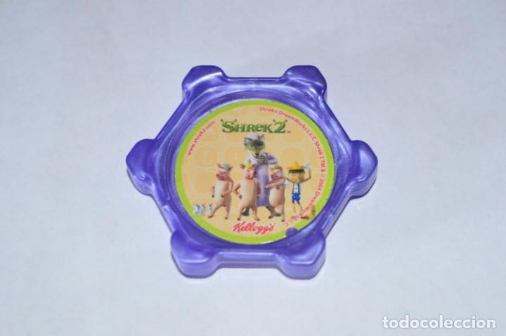 Juguetes antiguos y Juegos de colecci&oacute;n: COLECCI&Oacute;N TAZOS CEREALES KELLOGG'S SHREK 2 TAZO CAPS POGS LOBO LOS TRES CERDITOS PINOCHO VIOLETA