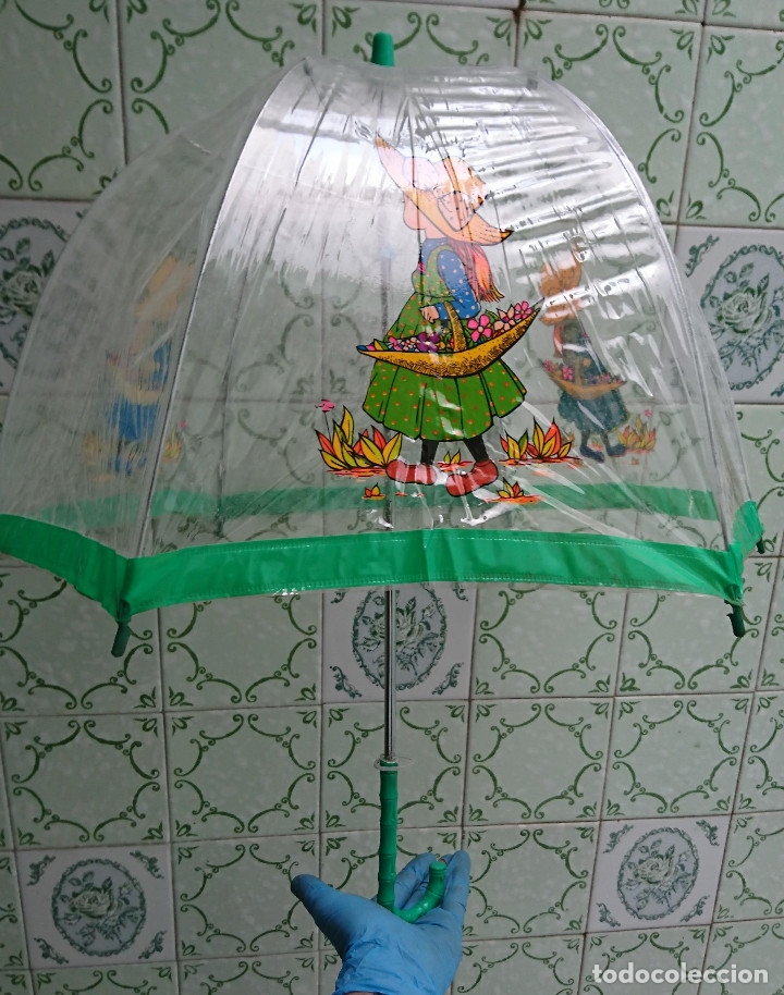Haciendo Punto de partida lobo rareza antiguo paraguas plastico forma cupula o - Compra venta en  todocoleccion