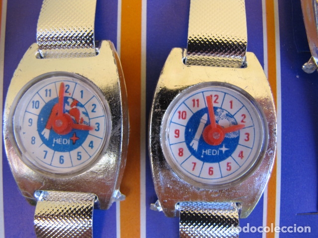 Juguetes antiguos y juegos de colecci&oacute;n: Blister de 12 relojes Heidi. Kiosco. A&ntilde;os 70