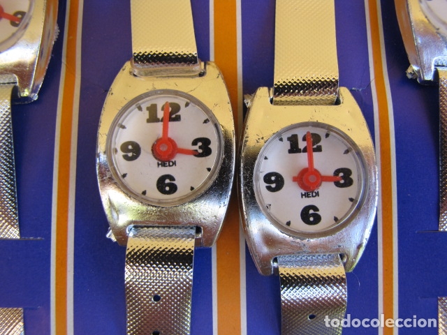 Juguetes antiguos y juegos de colecci&oacute;n: Blister de 12 relojes Heidi. Kiosco. A&ntilde;os 70