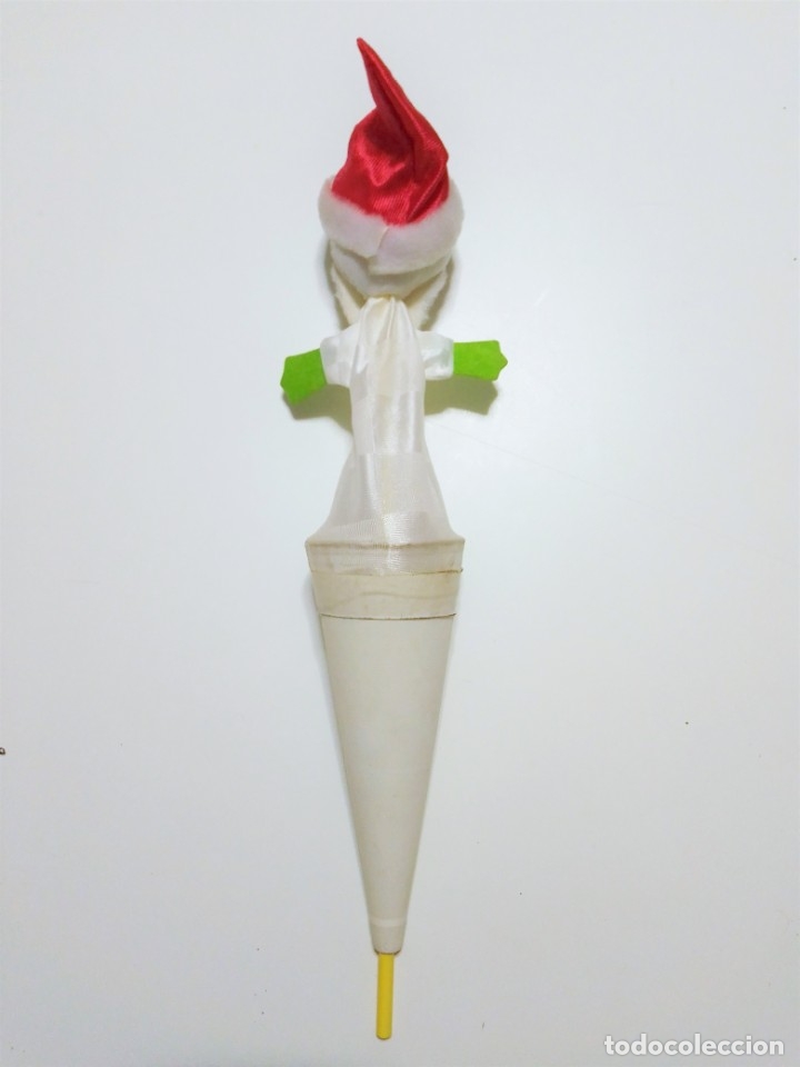 Juguetes antiguos y Juegos de colección: Marioneta de Papá Noel Santa Claus, títere de palo, se encoje y oculta en un cucurucho - Foto 4 - 182574600